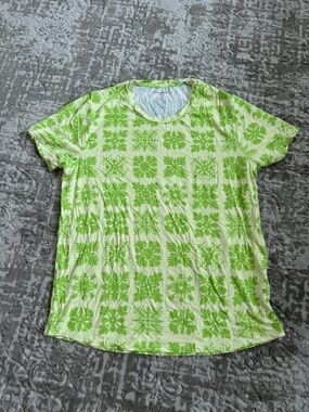 Cocomoon XS Green Quilt Pattern T-Shirt